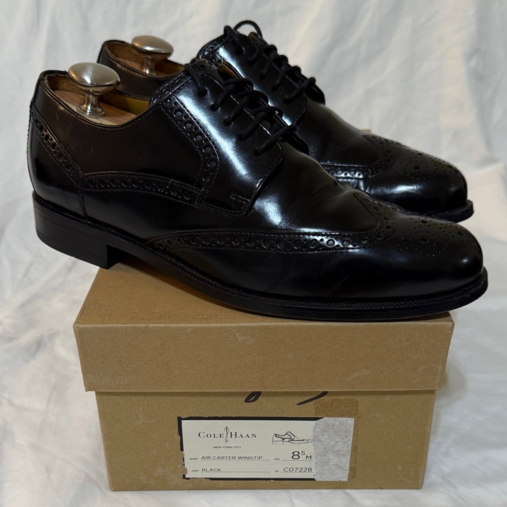 Cole Haan Men's Black Leather Oxfords Size 8.5